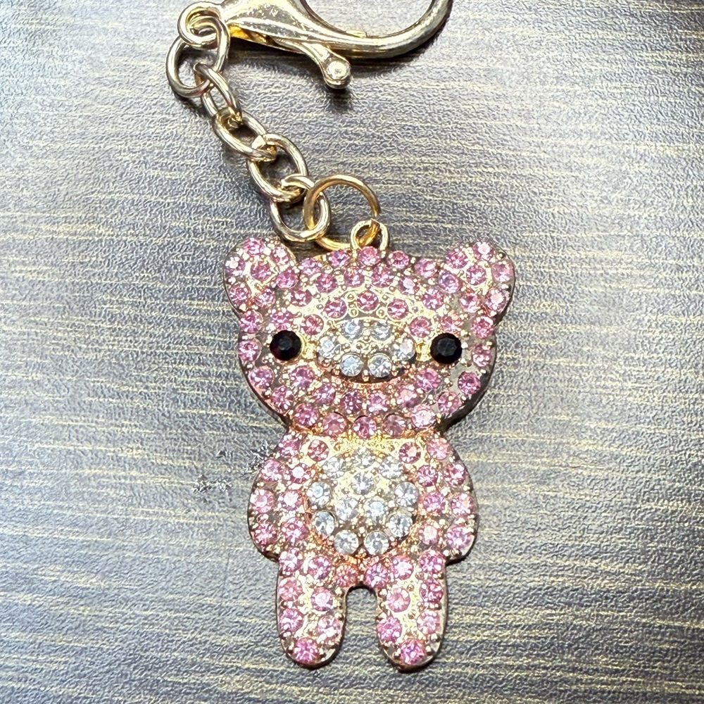Glittering Pink Pig Keychain